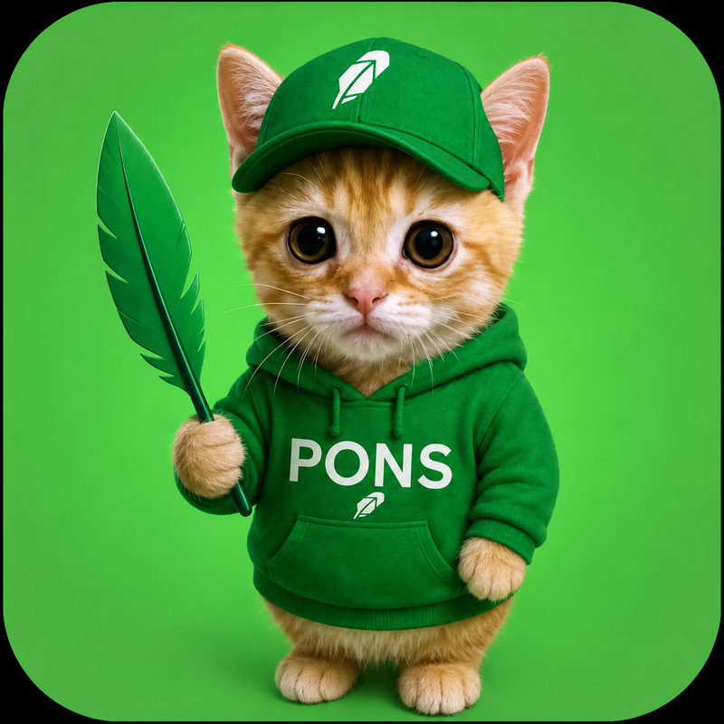 El Gato in a Robinhood hoodie holding a feather